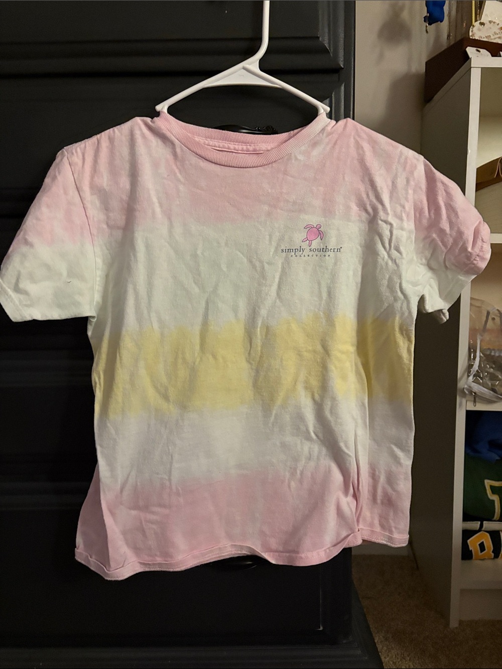 Simply Southern Pink, Yellow & White Tie-Dye Short Sleeve Tee